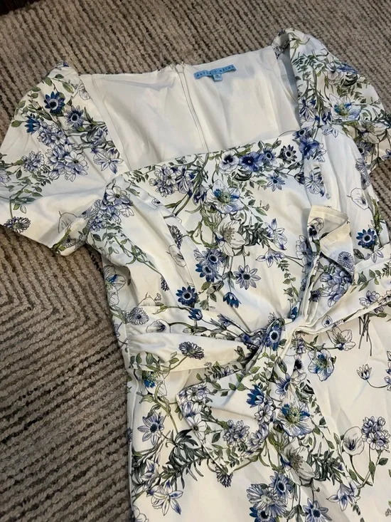 NWT Antonio Melani Grover Clear Skies Ivory Blue Jumpsuit Romper Size 12 - Picture 10 of 14